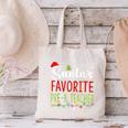 Santa's Favorite Pre-K Teacher Christmas Santa Hat Lights For Men Women Kids Canvas Tote Bag, gift for family, gift for coworker