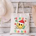 Santas Favorite Teacher Retro Groovy Smile Face Christmas Canvas Tote Bag, Groovy Teacher Tote Bags, gift for family, gift for coworker Santas Favorite Teacher Retro Groovy Smile Face Christmas Canvas Tote Bag, Groovy Teacher Tote Bags, gift for family, gift for coworker