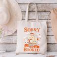 Sorry I'm Booked Ghost Reading Book Lover Teacher Halloween Canvas Tote Bag, gift for family, gift for coworker