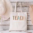 Teach Love Inspire Leopard Back To School Cute Teacher Men Women Girls Kids Canvas Tote Bag, gift for family, gift for coworker