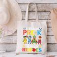 I Teach Pre-K Superheroes Students Teacher Back To School Canvas Tote Bag, gift for family, gift for coworker