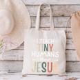 I Teach Tiny Humans About Jesus Teacher Sunday School Faith Canvas Tote Bag, gift for family, gift for coworker I Teach Tiny Humans About Jesus Teacher Sunday School Faith Canvas Tote Bag, gift for family, gift for coworker