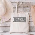 Teacher Checkered Racing Teacher Appreciation Men Women Canvas Tote Bag, gift for family, gift for coworker