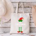 The Teacher Elf Family Matching Group Idea Christmas Canvas Tote Bag, gift for family, gift for coworker