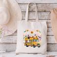 Teacher Halloween School Bus Driver Cute Ghost Witch Party Canvas Tote Bag, gift for family, gift for coworker