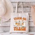 Teacher Halloween Trick Or Teach Retro Groovy Floral Ghost Canvas Tote Bag, Groovy Teacher Tote Bags, gift for family, gift for coworker Teacher Halloween Trick Or Teach Retro Groovy Floral Ghost Canvas Tote Bag, Groovy Teacher Tote Bags, gift for family, gift for coworker