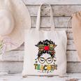 Teacher Life Messy Bun Glasses Leopard Sunflower Canvas Tote Bag, gift for family, gift for coworker Teacher Life Messy Bun Glasses Leopard Sunflower Canvas Tote Bag, gift for family, gift for coworker