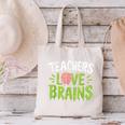 Teachers Love Brains Halloween Teacher Zombie Canvas Tote Bag, gift for family, gift for coworker