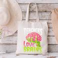 Teachers Love Brains Zombie Teacher Halloween Zombies Canvas Tote Bag, gift for family, gift for coworker