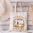 TK Boo Crew Preppy Halloween Floral Ghost TK Teacher Team TK Canvas Tote Bag, gift for family, gift for coworker