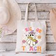 Trick Or Teach Groovy Teacher Halloween Retro Teacher Ghost Canvas Tote Bag, Groovy Teacher Tote Bags, gift for family, gift for coworker Trick Or Teach Groovy Teacher Halloween Retro Teacher Ghost Canvas Tote Bag, Groovy Teacher Tote Bags, gift for family, gift for coworker