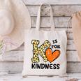 Unity Day K Is For Kindness Anti Bullying Orange Teacher Men Women Kids Canvas Tote Bag, gift for family, gift for coworker