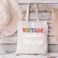 Vintage Teacher Knows More Than She Says Outfit Definition Canvas Tote Bag, gift for family, gift for coworker