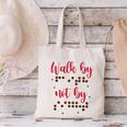 Visually Impaired Teacher Braille Bible Verse Walk By Faith Canvas Tote Bag, gift for family, gift for coworker
