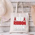We Wear Red For Red Ribbon Week Awareness Mothers Teachers Canvas Tote Bag, gift for family, gift for coworker We Wear Red For Red Ribbon Week Awareness Mothers Teachers Canvas Tote Bag, gift for family, gift for coworker