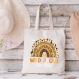 Wild About Reading Teacher Back To School Leopard Rainbow Canvas Tote Bag, gift for family, gift for coworker