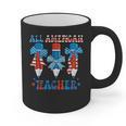 All American Teacher Pencil Coquette Bow USA Flag Teachers Graphic Print Coffee Mug, trending gift