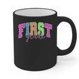 Back To School Neon Checkered First Grade Colorful Teacher Graphic Print Coffee Mug, First Grade Teacher Gifts, trending gift