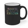 Back To School Progress Over Perfection Motivational Teacher Graphic Print Coffee Mug, trending gift