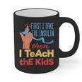 Diabetic Teacher Diabetes Awareness Insulin Blue Ribbon Graphic Print Coffee Mug, trending gift