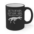 Lets Eat Kids Punctuation Saves Lives Dino Teacher Men Graphic Print Coffee Mug, trending gift