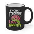 English Teachers Love Brains Zombie Teacher School Halloween Graphic Print Coffee Mug, English Teacher Gifts, trending gift