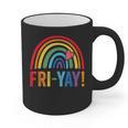 Fri-Yay Friyay Rainbow Colors Teacher Childrens Fun Designs Graphic Print Coffee Mug, trending gift Fri-Yay Friyay Rainbow Colors Teacher Childrens Fun Designs Graphic Print Coffee Mug, trending gift