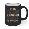 Groovy This Teacher Is Glowing Hello Summer End Of School Graphic Print Coffee Mug, Groovy Teacher Gifts, trending gift
