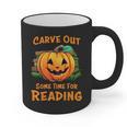 Halloween Teacher Librarian Pumpkin Reading Books Men Women Kids Graphic Print Coffee Mug, trending gift