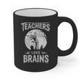 Halloween Teacher Tshirts Zombie Teachers Love Brains Graphic Print Coffee Mug, trending gift
