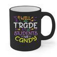 Halloween Teacher Will Trade Students For Candy Women Men Graphic Print Coffee Mug, trending gift