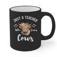 Just A Teacher Who Loves Cows Shirt Cute Highland Cow Graphic Print Coffee Mug, trending gift Just A Teacher Who Loves Cows Shirt Cute Highland Cow Graphic Print Coffee Mug, trending gift