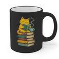 Kawaii Cats Lover Coffee Books Teacher Librarian Cat Graphic Print Coffee Mug, trending gift Kawaii Cats Lover Coffee Books Teacher Librarian Cat Graphic Print Coffee Mug, trending gift