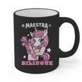 Pink Unicorn Spanish Teacher Regalos Para Bilingue Teacher Graphic Print Coffee Mug, trending gift