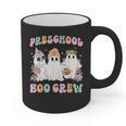 Preschool Boo Crew Groovy Halloween Floral Ghost Teacher Men Women Kids Graphic Print Coffee Mug, Groovy Teacher Gifts, trending gift