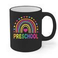 Preschool Rainbow Girls Boys Kids Teacher Back To School Graphic Print Coffee Mug, trending gift