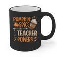 Pumpkin Spice Gives Me Teacher Powers Fall Thanksgiving Men Women Graphic Print Coffee Mug, trending gift
