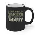Retro Back To School Women Old Camo Preschool Teacher Graphic Print Coffee Mug, trending gift Retro Back To School Women Old Camo Preschool Teacher Graphic Print Coffee Mug, trending gift