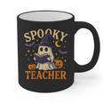 Spooky Teacher Halloween Cute Ghost Pumpkin Reading Women Graphic Print Coffee Mug, trending gift