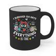 I Survived 100 Days Of School Teacher Kids Cat Lover Graphic Print Coffee Mug, trending gift