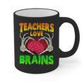 Teacher Teachers Love Brains Skeleton Hand Heart Halloween Graphic Print Coffee Mug, trending gift Teacher Teachers Love Brains Skeleton Hand Heart Halloween Graphic Print Coffee Mug, trending gift