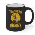 Teachers Love Brains Shirt Men Women Halloween Teacher Graphic Print Coffee Mug, trending gift