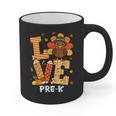 Thanksgiving Love Pre-K Teacher Turkey Autumn Fall For Men Women Girls Kids Graphic Print Coffee Mug, trending gift