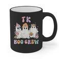TK Boo Crew Retro Groovy Halloween Floral Ghost TK Teacher Graphic Print Coffee Mug, Groovy Teacher Gifts, trending gift