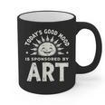 Today’s Good Mood Is Sponsored By Art Teacher Sun Tee Graphic Print Coffee Mug, trending gift