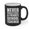 Never Underestimate A Private School Teacher Back To School Graphic Print Coffee Mug, trending gift