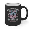 Never Underestimate Teachers Who Runs For Fun Running Teache Graphic Print Coffee Mug, trending gift