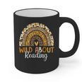 Wild About Reading Teacher Back To School Leopard Rainbow Graphic Print Coffee Mug, trending gift Wild About Reading Teacher Back To School Leopard Rainbow Graphic Print Coffee Mug, trending gift