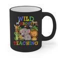 Wild About Teaching Safari Jungle School Teacher Graphic Print Coffee Mug, trending gift