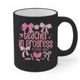 Women Teacher In Progress Coquette Pink Bow Future Teacher Graphic Print Coffee Mug, Future Teacher Gifts, trending gift